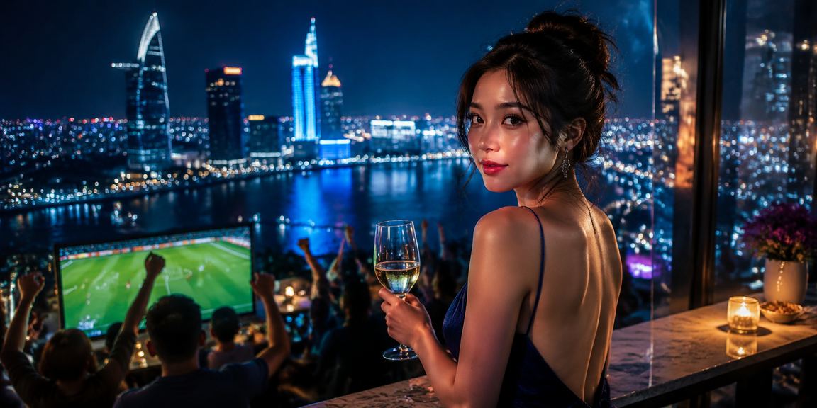 Người dùng tại TP.HCM kiểm tra điều khoản và thực hiện giao dịch cá cược qua điện thoại tại quán cà phê